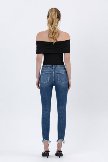 Flying Monkey - High Rise Distressed Skinny Jeans with Frayed Hem (27.25" Inseam) - F5238-SaltTree