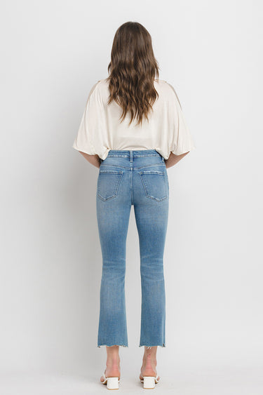 Flying Monkey - High Rise Kick Flare Jeans with Uneven Distressed Hem (27" Inseam) - F5120-SaltTree
