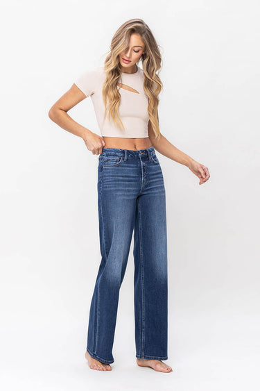 Flying Monkey - High Rise Loose Fit Jeans with 34" Inseam (Full Length) - F5363 - Final Sale-SaltTree