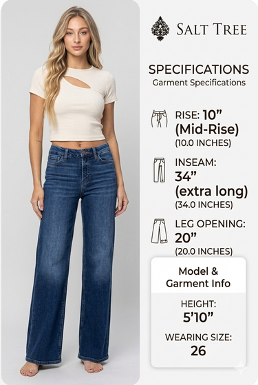 Flying Monkey - High Rise Loose Fit Jeans with 34" Inseam (Full Length) - F5363 - Final Sale-SaltTree