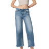 Flying Monkey - High Rise Wide Leg Jeans with Distressed Hem (27" Ankle Length) - F5204-SaltTree