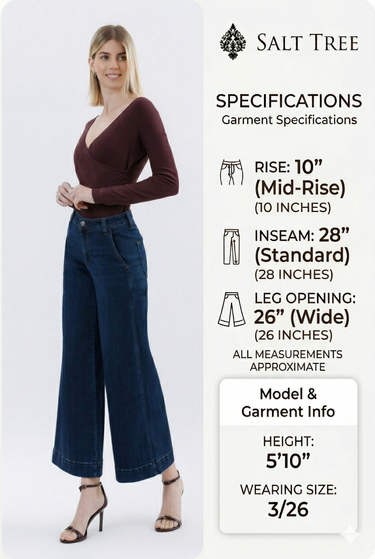 Flying Monkey Jeans - High Rise Ankle Wide Leg Jeans in Deep Indigo (28" Inseam) - F5923-SaltTree