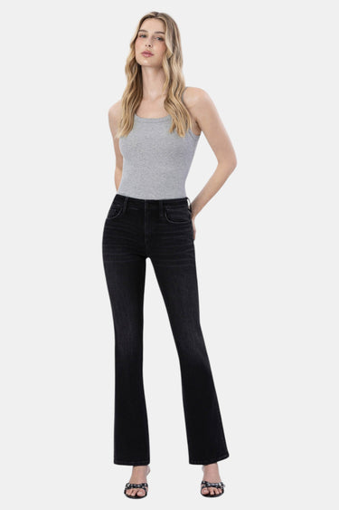 Flying Monkey - Mid-Rise Bootcut Jeans in Sleek Vintage Black (32" Inseam) - F5291-SaltTree
