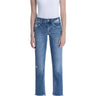 Flying Monkey - Mid-Rise Crop Slim Straight Jeans with Frayed Step Hem (27.25" Inseam) - F5210-SaltTree
