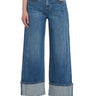 Flying Monkey - Super High Rise Cuffed Baggy Wide Jeans (Inseam: 28") - F5856-SaltTree