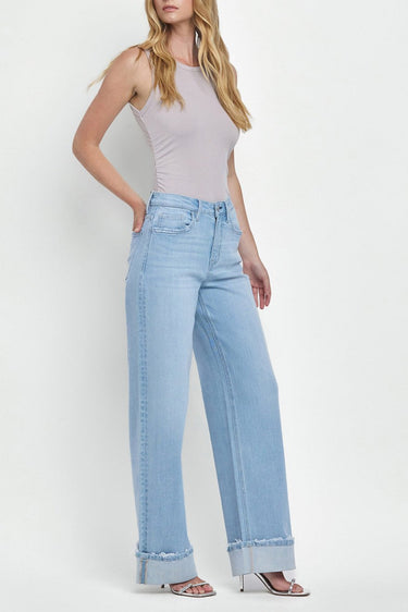 Flying Monkey - Super High Rise Cuffed Baggy Wide Leg Jeans (32" Inseam) - F5796-SaltTree