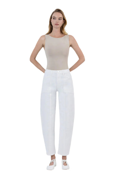 Flying Monkey - Super High Rise Panel Detail Barrel Jeans (27.5" Inseam) - F5880-SaltTree