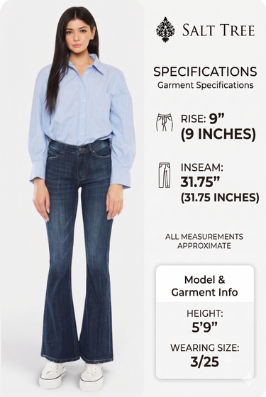 Kancan - Mid Rise Flare Petite Jeans (31.75" Inseam) - KC6102LOH-PT