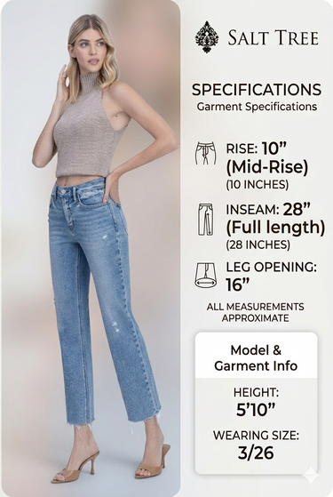 Flying Monkey - Distressed Ankle Straight Jeans (28" Inseam) - F6322