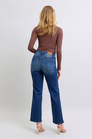 Judy Blue - Aubrey High Rise Side Seam Detail Straight Jeans (29" Inseam) - 82629-SaltTree