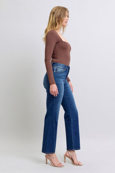Judy Blue - Aubrey High Rise Side Seam Detail Straight Jeans (29" Inseam) - 82629-SaltTree