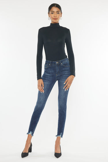 Kancan - Women's Mid Rise Distressed Ankle Skinny Jeans - kc7274st-SaltTree