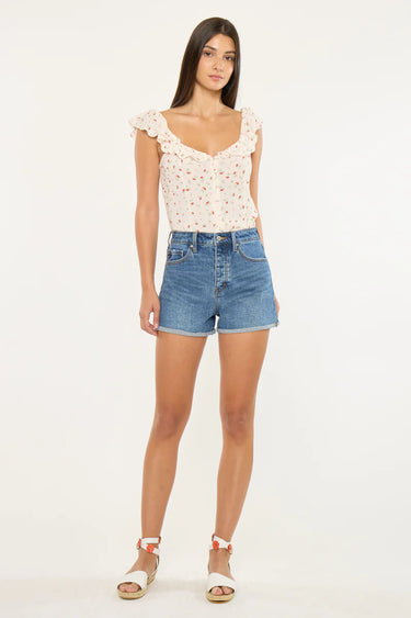 Kancan - Floral Ultra High Rise Shorts (3" Inseam) - KC9383D