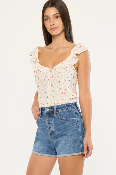 Kancan - Floral Ultra High Rise Shorts (3" Inseam) - KC9383D