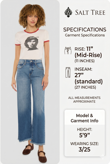 Kancan - High Rise Crop Wide Jeans (27" Inseam) - KC20105M