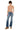 SaltTree Kancan dark wash low rise ankle flare jeans with uneven frayed hem and light distressing. Cotton blend.