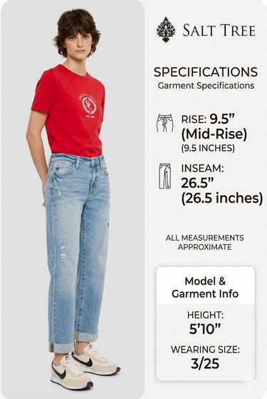 Kancan - Mid Rise Crop Straight Jeans (26.5" Inseam) - KC20125M