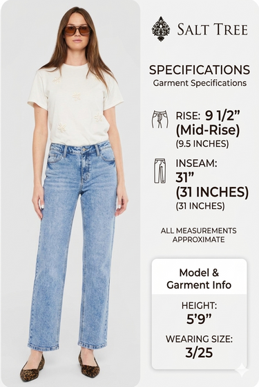 Kancan - Mid Rise True Straight Jeans (31" Inseam) - KC20092M