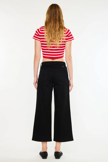 Kancan - Shea High-Rise Cropped Wide-Leg Jeans (26.5" Inseam) - KC20103BK-SaltTree