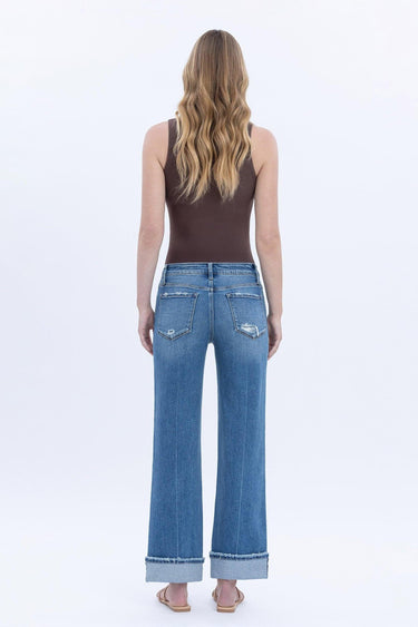 Vervet - Mid Rise Cuffed Ankle Slim Wide Jeans (28" Inseam) - LV1948-SaltTree