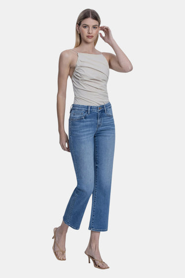 Vervet - Mid Rise Ankle Straight Medium Dark Wash Jeans (28" Inseam) - LV2170