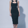 Love Tree - Ribbed-Knit Keyhole Midi Dress - 90371DL-SaltTree