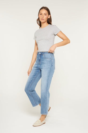 Mica Denim - Super High-Rise Straight Loose Fit Jeans (26.25" Inseam) - MDP-T3482-SaltTree