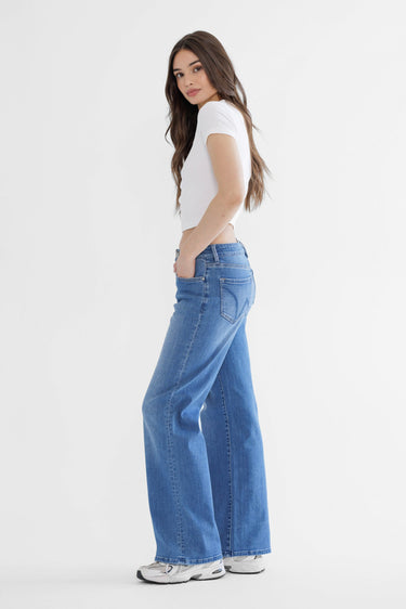 Mica Denim - High-Rise Wide-Leg Jeans in Classic Indigo (32" Inseam) - MDP-W3375-SaltTree