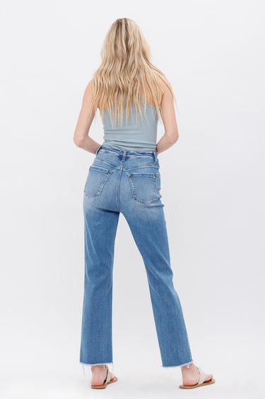 Mica Denim - Aniello Super High Rise Straight Leg Jeans (28" Inseam) - MDP-T203-SaltTree