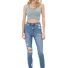 Mica Denim - Custoza High Rise Crop Skinny Jeans (27" Inseam) - MDP-S135-SaltTree