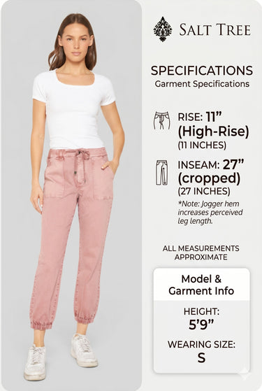 Mica Denim - High Rise Jogger Cropped Pants (Inseam 27") - MDP-G3164
