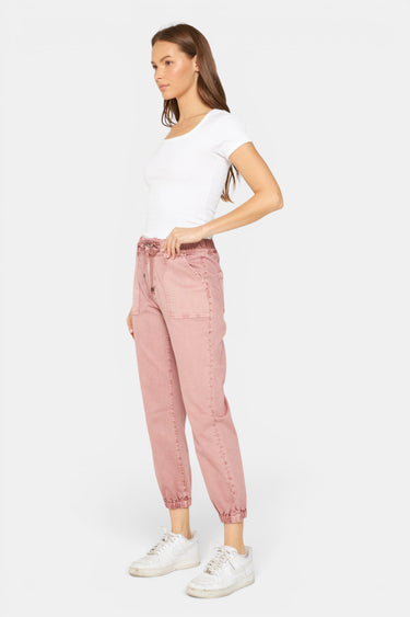 Mica Denim - High Rise Jogger Cropped Pants (Inseam 27") - MDP-G3164