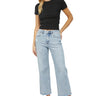 Mica Denim - High Rise Raw Hem Ankle Wide Leg Jeans (27" Inseam) - MDP-W3034LT-SaltTree