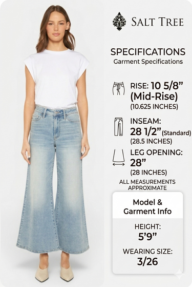 Mica Denim - High Rise Super Wide Palazzo Crop Jeans (Inseam 28.5") - MDP-W3377A