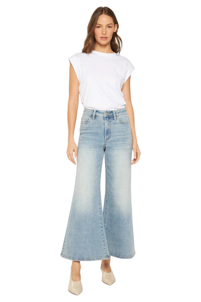 Mica Denim - High Rise Super Wide Palazzo Crop Jeans - MDP-W3377-A