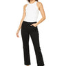 Mica Denim - Mid-Rise Ankle Straight Jeans - Solid Black (28" Inseam) - MDP-T598BLK-SaltTree