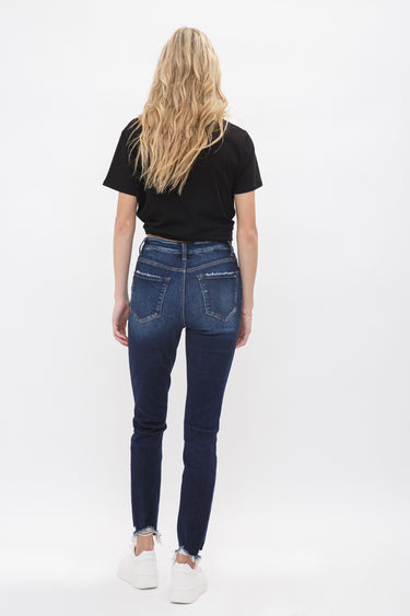 Mica Denim - Rivale High Rise Button Fly Ankle Skinny Jeans (28" Inseam) - MDP-S188DK-SaltTree