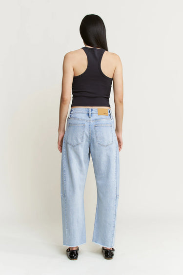Mica Denim - Super High Rise Light Wash Barrel Leg Jeans (26" Inseam) - MDP-W3524-SaltTree