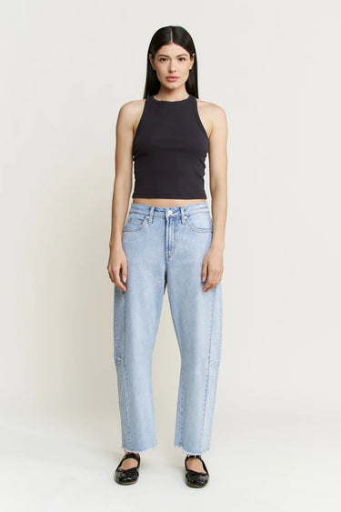 Mica Denim - Super High Rise Light Wash Barrel Leg Jeans (26" Inseam) - MDP-W3524-SaltTree