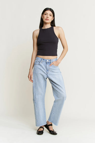 Mica Denim - Super High Rise Light Wash Barrel Leg Jeans (26" Inseam) - MDP-W3524-SaltTree