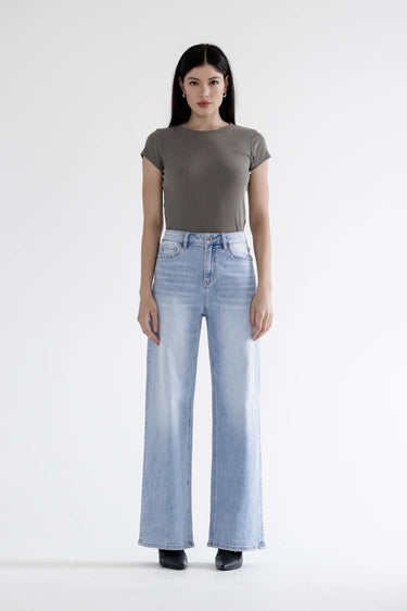 Mica Denim - Super High Rise Loose Straight Jeans (32" Inseam) - MDP-T3288-SaltTree