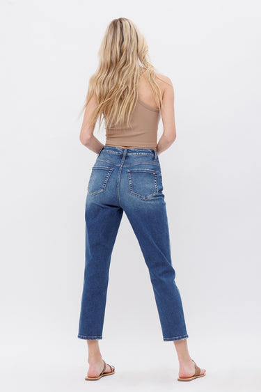 Mica Denim - Tokaji Super High Rise Stretch Mom Jeans (26" Inseam) - MDP-M143-SaltTree