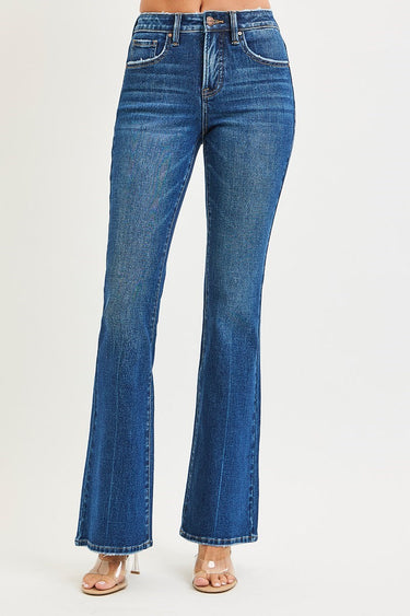 Risen Jeans - Tummy Control High Rise Flare Jeans (33" Extra Long Inseam) - PF21487 - Final Sale-SaltTree