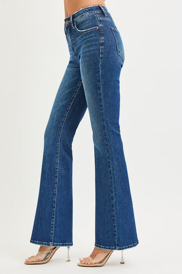 Risen Jeans - Tummy Control High Rise Flare Jeans (33" Extra Long Inseam) - PF21487 - Final Sale-SaltTree
