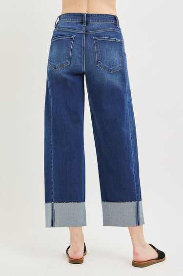 Risen Jeans - Slouchy Crop Barrel Cuffed Jeans (25.5" / 29.5" Inseam) - PGC21750-SaltTree