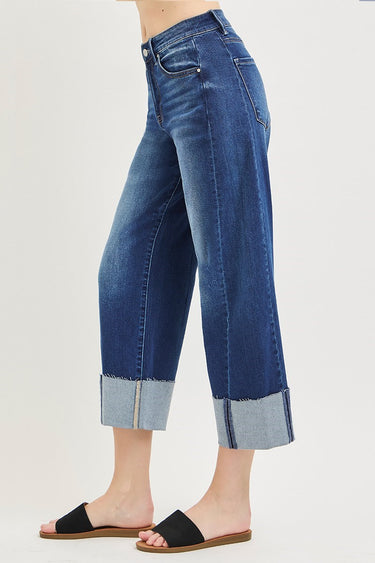 Risen Jeans - Slouchy Crop Barrel Cuffed Jeans (25.5" / 29.5" Inseam) - PGC21750-SaltTree