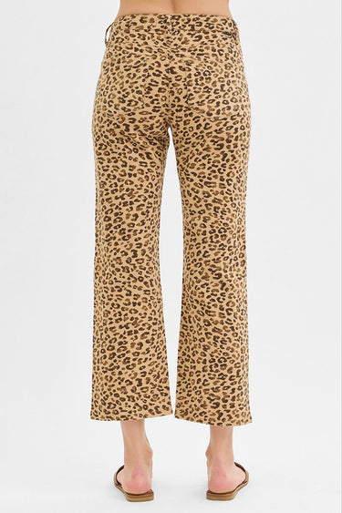 Risen Jeans - Leopard Mid Rise Ankle Slim Straight Pants (27.5" Inseam) - PSA21145 - Final Sale-SaltTree