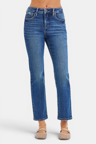 Risen Jeans - Tummy Control High Rise Crop Straight Jeans (27.5" Inseam) - PSC21045