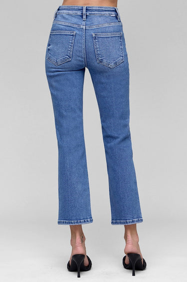 Risen Jeans - Tummy Control High Rise Crop Straight Jeans (27.5" Inseam) - PSC21045-SaltTree