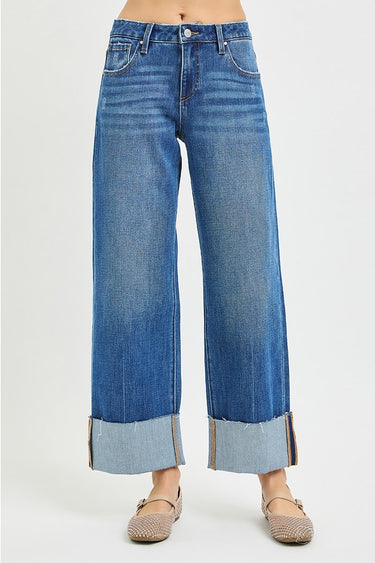 Risen Jeans - Mid Rise Cropped Straight Jeans (27"-31" Inseam) - PWC21429-SaltTree